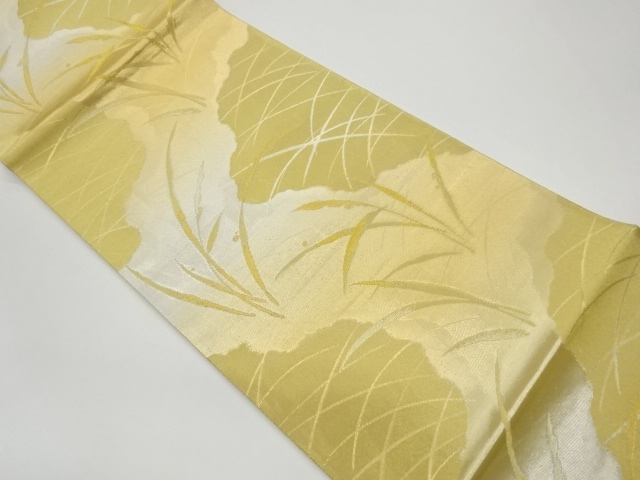 リサイクル　芒に芝模様織出し袋帯